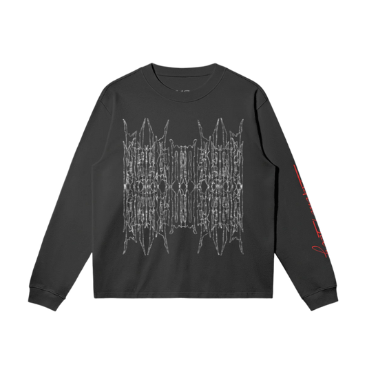 Emblematic Black Graphic Long-Sleeve T-shirt